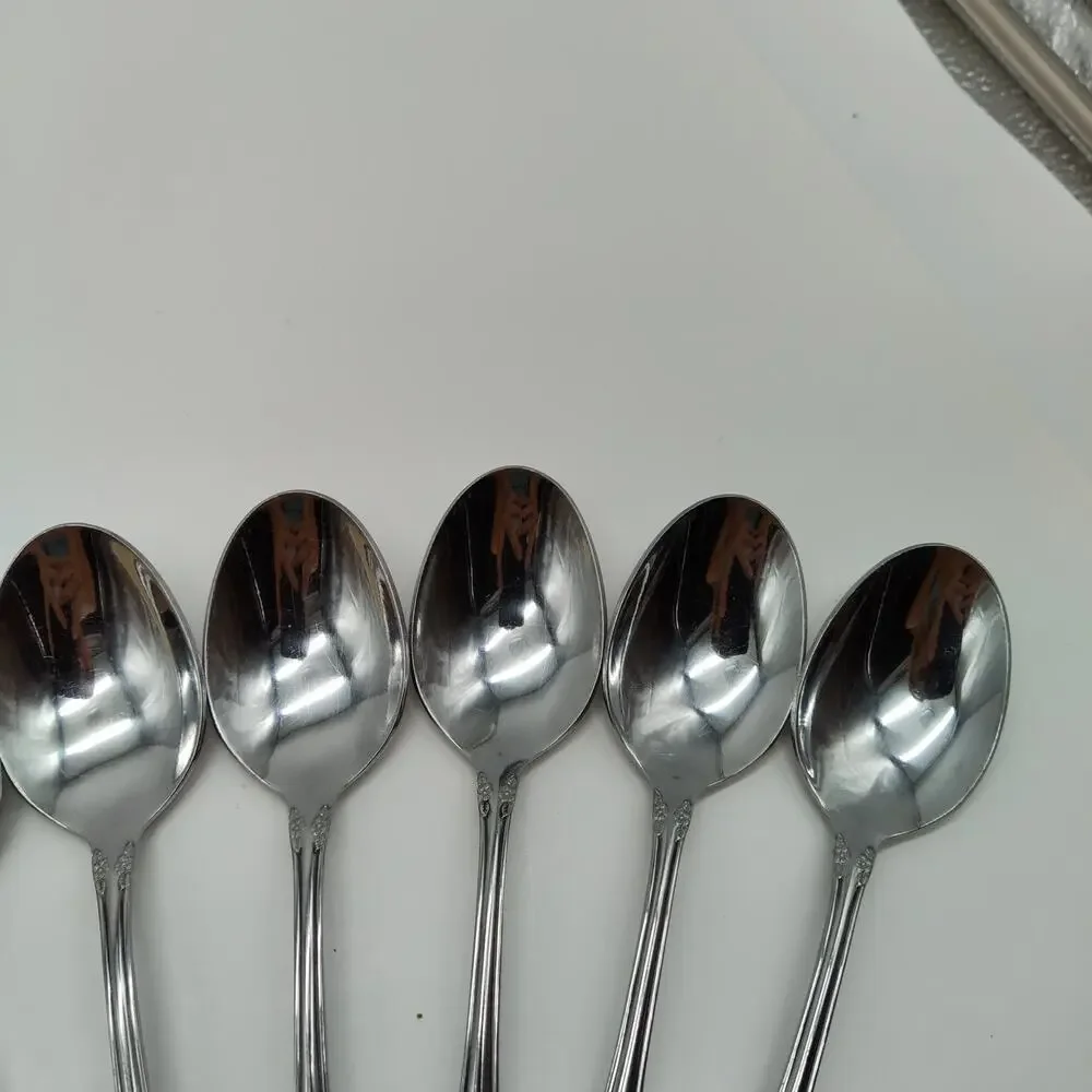 9X Tbsp Oneida Wm Rogers Mansfield Amadeus Table Spoons Stainless Steel